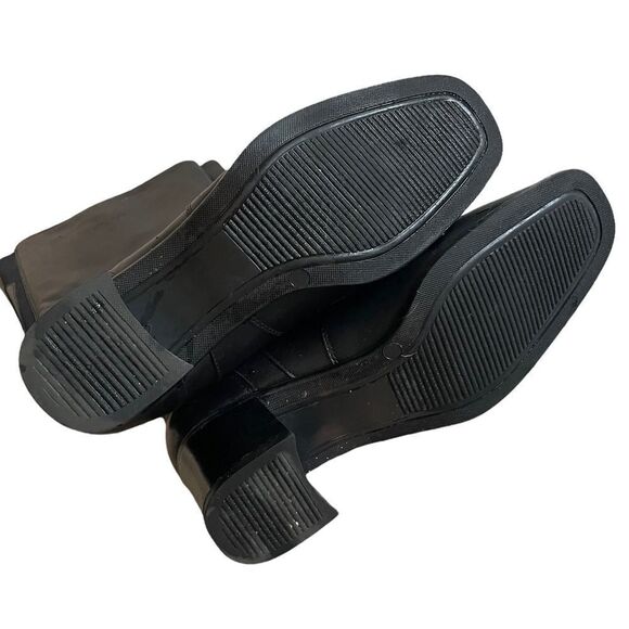 COLLEGE Black Leather Waterproof Winter Lined Snow Tall Boots Heel 10 - Picture 11 of 11